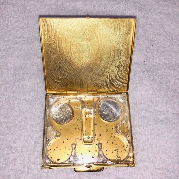 Vintage Metal Coin Holder Money Clip Purse Bronze Trinket Case Compact Lot 2 - Picture 5 of 11